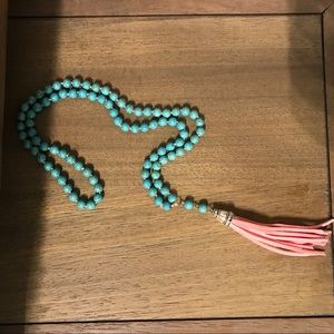 Pink tassel necklace
